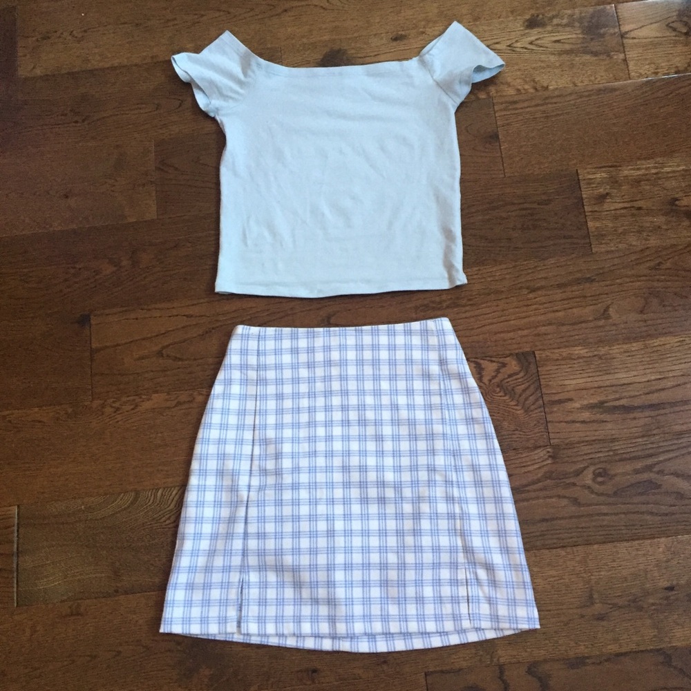 PacSun | blue off the shoulder crop top NWOT!